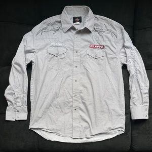 Wrangler PBR pearl snap western shirt bull riders